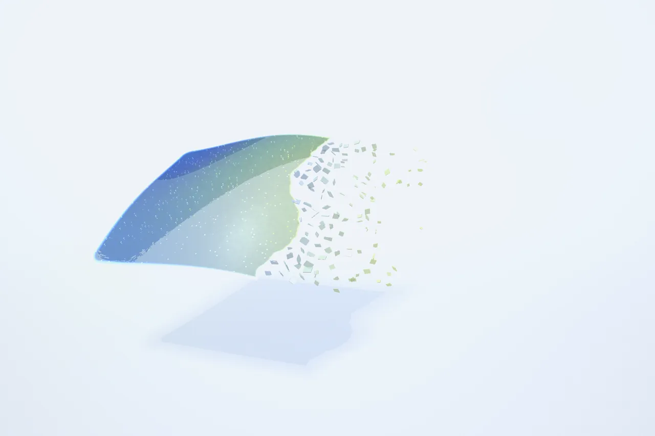 Rozpad paska ODF na drobne fragmenty (wizualizacja 3D)